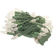 23FT Warm White LED Christmas Lights C6 Green Wire Steady Lighting 70L 23' picture