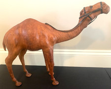 Vintage Leather Wrapped Large Camel 21' W X 17