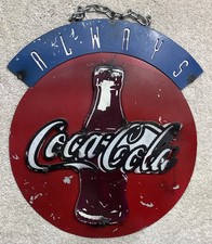 Rare Original Vtg Multi-Layered Coca-Cola Hanging Steel Sign   1940’s-1950’s picture