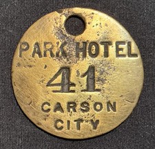 Park Hotel Carson City Nevada Brass Key Tag 1890s - 1900s  ( Ormsby ) picture
