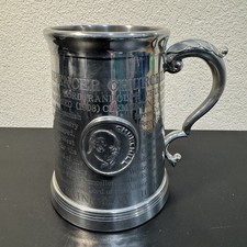VTG Harrods Sir Winston Churchill Biographical Commemorative Pewter Tankard Mug picture