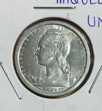 1948(a) St. Pierre & Miquelon 1 Franc UNCIRCULATED Coin-KM#1-Mintage-600,000 picture