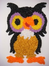 VINTAGE Melted Popcorn Plastic Halloween Owl HTF picture