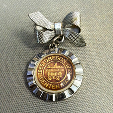 Vintage 1959 Oregon Centennial Celebration Official Souvenir Bow Brooch picture