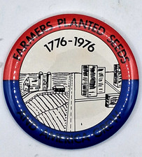 Vintage 1976 Bicentennial Farmers Planted Seeds America Grew Pinback Button picture