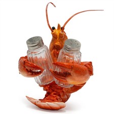 Lobster With Salt and Pepper Shaker Figurines Decoration Lobster Set with Hol... picture