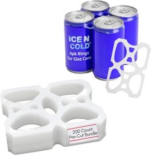 Universal Fit 200 Pack Pre-Cut Rings for 12oz Cans - Quick Organization Solution picture