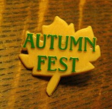 Autumn Fest Vintage Maple Leaf Lapel Pin - Fall Festival Syrup Fair Souvenir Pin picture
