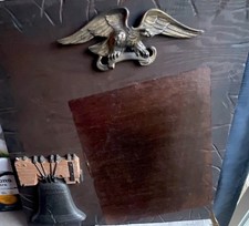 VTG Wood & Metal 3D Wall Plaque Eagle Liberty Bell Declaration of Independence picture