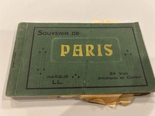 VINTAGE SOUVENIR DE PARIS 24 VUES POSTCARD SOUVENIR BOOK picture