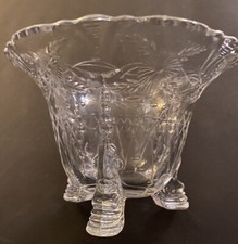 Vintage Etched Heisey Glass Scalloped Edge Bowl picture