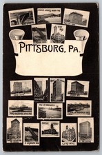 Pittsburgh, Pennsylvania - Antique MULTI VIEW Postcard Z1 picture