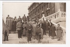 Souvenir De Paris People Standing On Stairs Tourists RPPC Real Photo Postcard picture