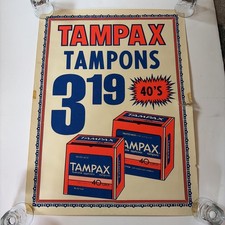 Vintage Tampax Store Display 60s 70s 80s Poster Vibrant Color Pop Art Punk picture