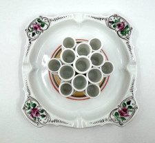 Vintage Czechoslovakia Porcelain Cigarette Holder Ashtray Floral Pattern 1438 picture