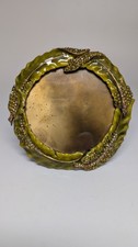 Jay Strongwater green enamel round picture frame Model 5219 1990's picture