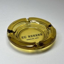 Vintage EL DORADO Nogales, AZ Glass Ashtray Amber Yellow Retro 4.5” Round picture