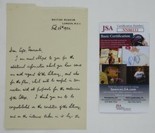 Sir Frederic G Kenyon Signed Autographed Hand Written Letter ALS JSA COA picture