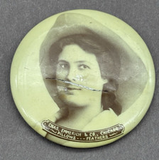 Vintage Chas, Emmerich & Co., Chicago Pillows Feathers Pin Button w/ Mirror picture