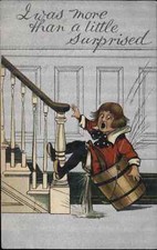 Comic Boy Falls Down Stairs Into Bucket 
