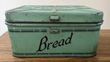 Vintage Green Savory Bread Box Tin picture