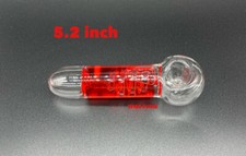 5.2 inch glass Freezable Tobacco Smoking Pipe  RED Glycerin hand pipe picture