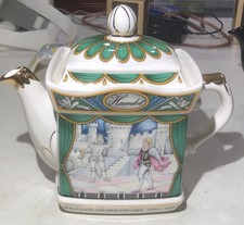 Vtg Sadler HAMLET Teapot Shakespeare 4443 Staffordshire England 24k picture