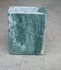Vintage Green Marble Natural Stone w/white veining handmade holder display heavy picture