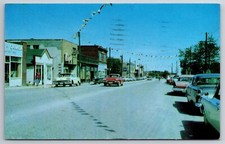 Ontario, Canada, Sioux Lookout, 50s Cars, Shops, Vintage Postcard picture