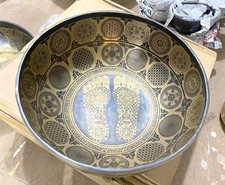 13 Inch Handmade Buddha Feet Carving Singing Bowl - Sound Healing , Meditation picture