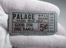 1920s-30s Taxi Dance Ticket - Good For One Dance 5¢ Ocean Park CA -Taxi Dancing picture