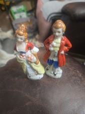 Vtg Handpainted Porcelain Colonial Courting Couple.Japan picture