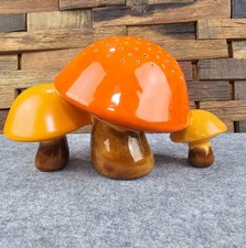 Vinatge 70's MCM Ceramic Triple Mushroom Cottagecore picture
