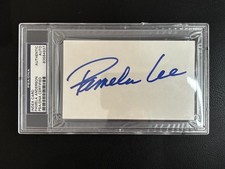 Pamela Lee Signed Index Card VINTAGE Autograph Actress Model PSA/DNA picture