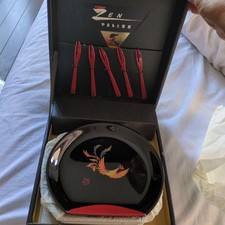 Zen Lacquerware Plate & Red Fork Set Kansai Yamamoto Phoenix Design picture
