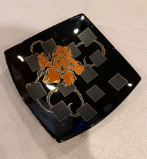 Vintage 1990s Rosenthal FROGEN YANG Asiatica Floral Black Square Porcelain Bowl picture