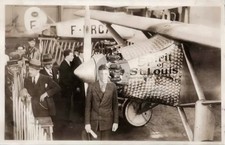 Charles Lindbergh & Spirit of St. Louis Aviation 1928 RPPC Photo Postcard COPY picture