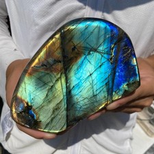 2.6lb Natural labradorite quartz crystal freeform polished specimen healing picture