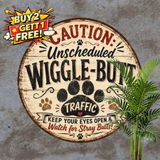 Watch For Stray Cigarette Butts Sign Vintage Paw Print Caution Metal Plaque picture