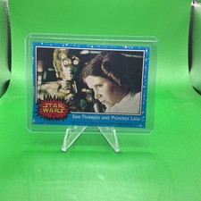 1977 Topps Star Wars Series 1 Set Blue See-Threepio and Princess Leia #51 picture