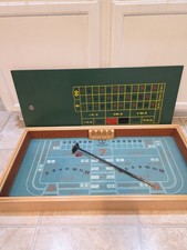 Vtg Pacific Game Co. Dice Craps Table Top Game Hard Wood Original Box Roulette  picture