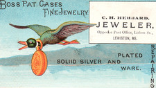 Duck With Watch Case Boss Jeweler Victorian Trade Card picture