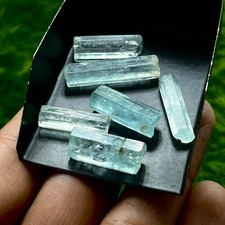 47 Ct Natural Nigerian Green Beryl Pencil Rough Lot  Aquamarine Crystal Specimen picture