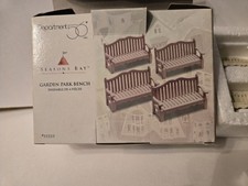 Department 56 Garden Park Bench Set of Four Seasons Bay Accessories #53333 NEW  picture
