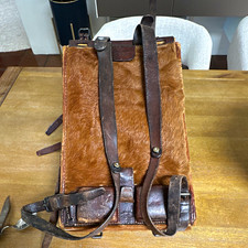 WWII 1940 Military  Fur Rucksack backpack w/ 1933 Canteen & Metal Cup  picture
