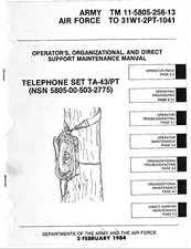 105 Page 1984 TM 11-5805-256-13 Telephone Set TA-43/PT Operator Manual on CD picture
