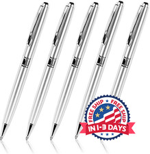 Bolígrafo de metal plateado, bonitos bolígrafos de lujo para hombres. 5Pcs picture
