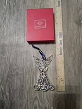 11 Lenox Sparkle and Scroll Multi Crystal Silverplate Ornaments w Boxes picture