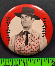 Vintage Wyatt Earp Western Cowboy Pinback Pin picture