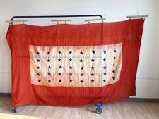 Antique Wool American Flag Bunting Distressed Parade 40 Stars Display picture